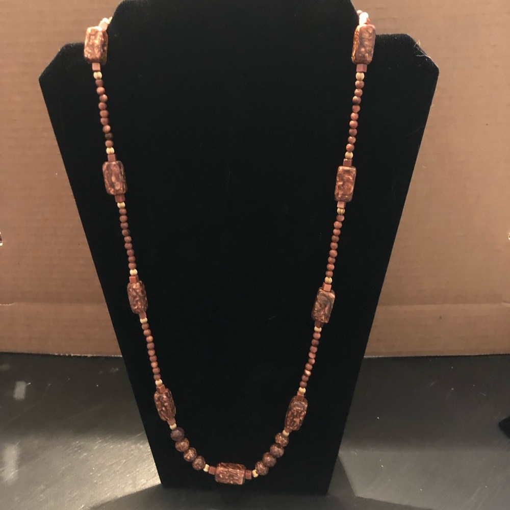 Statement Brown and Gold Necklace